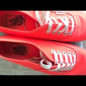 Vans highlighter orange/pink shoes.